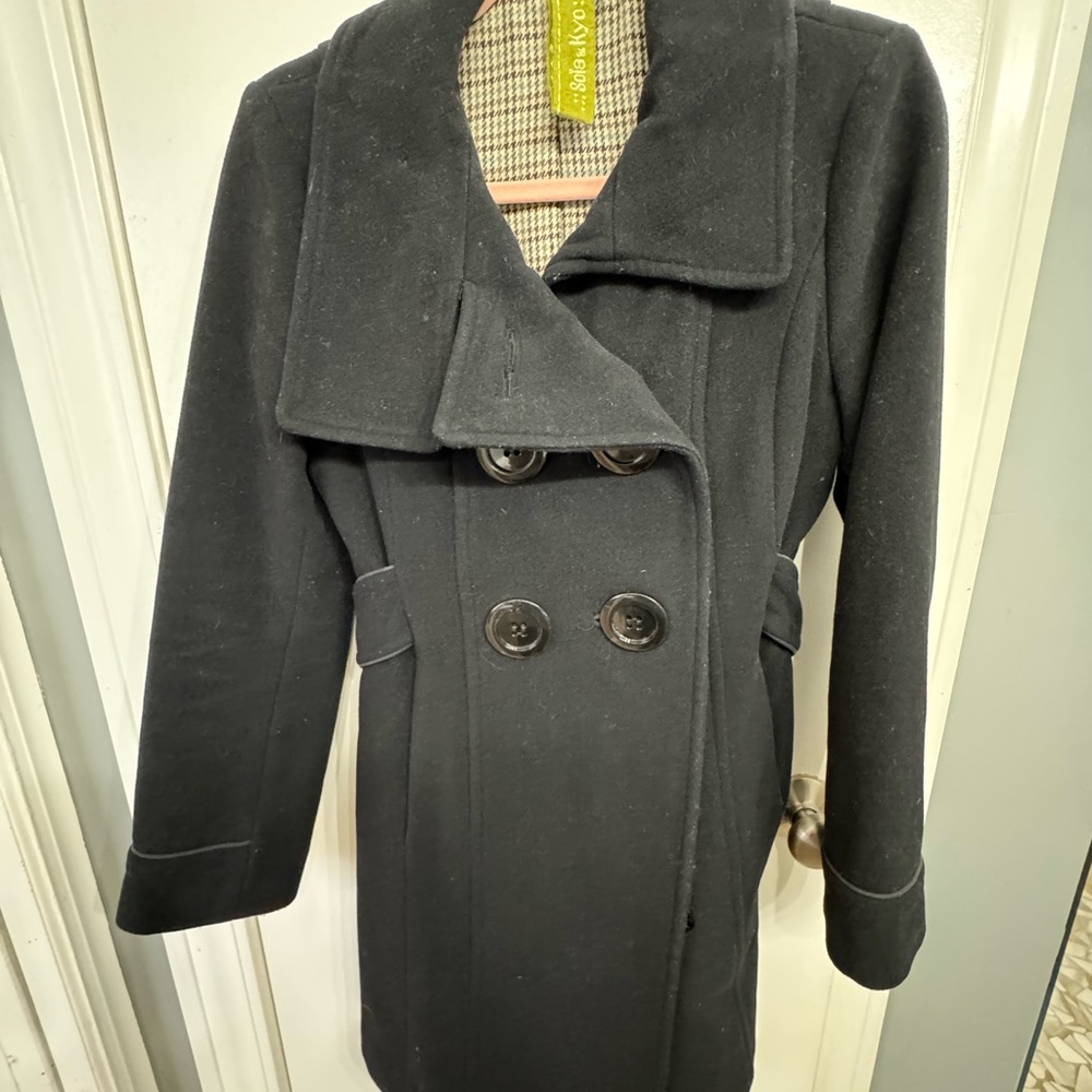 Soia & Kyo Elegant Black Pea Coat